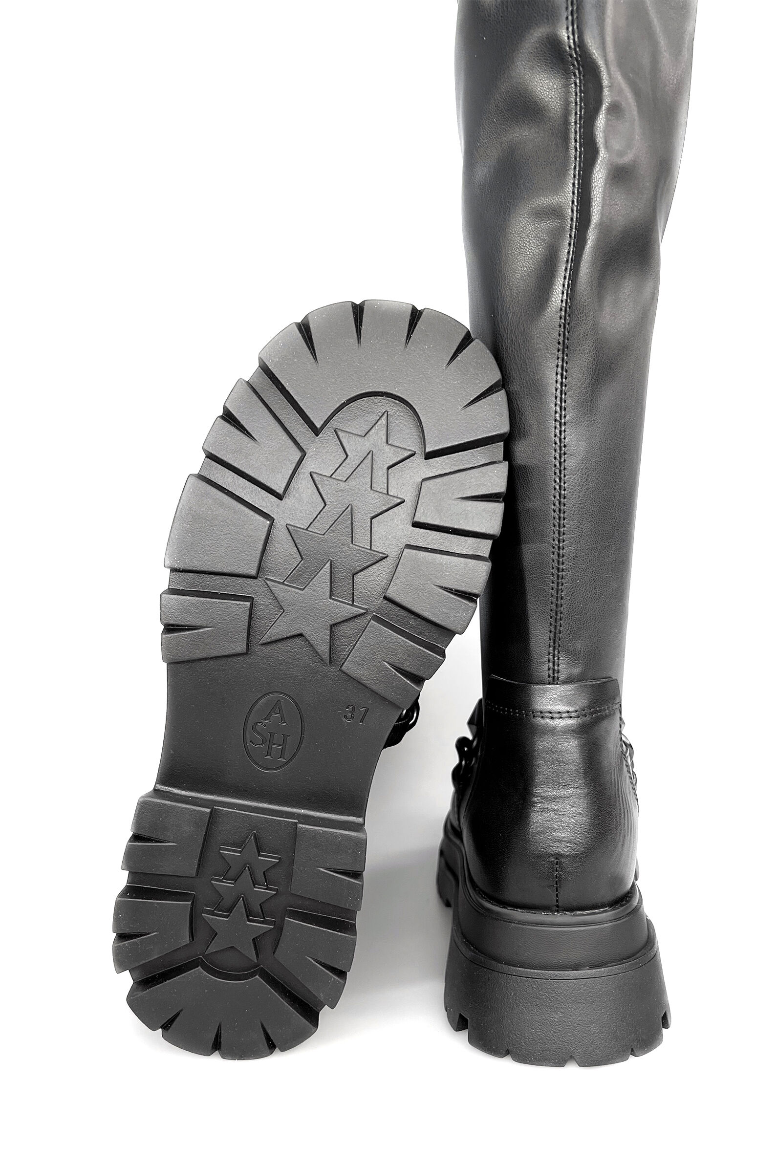 Ботфорты жен. АРТ.EGOIST CHAIN-FW22-M-136763-001,чер,н.к-и.к/н.к