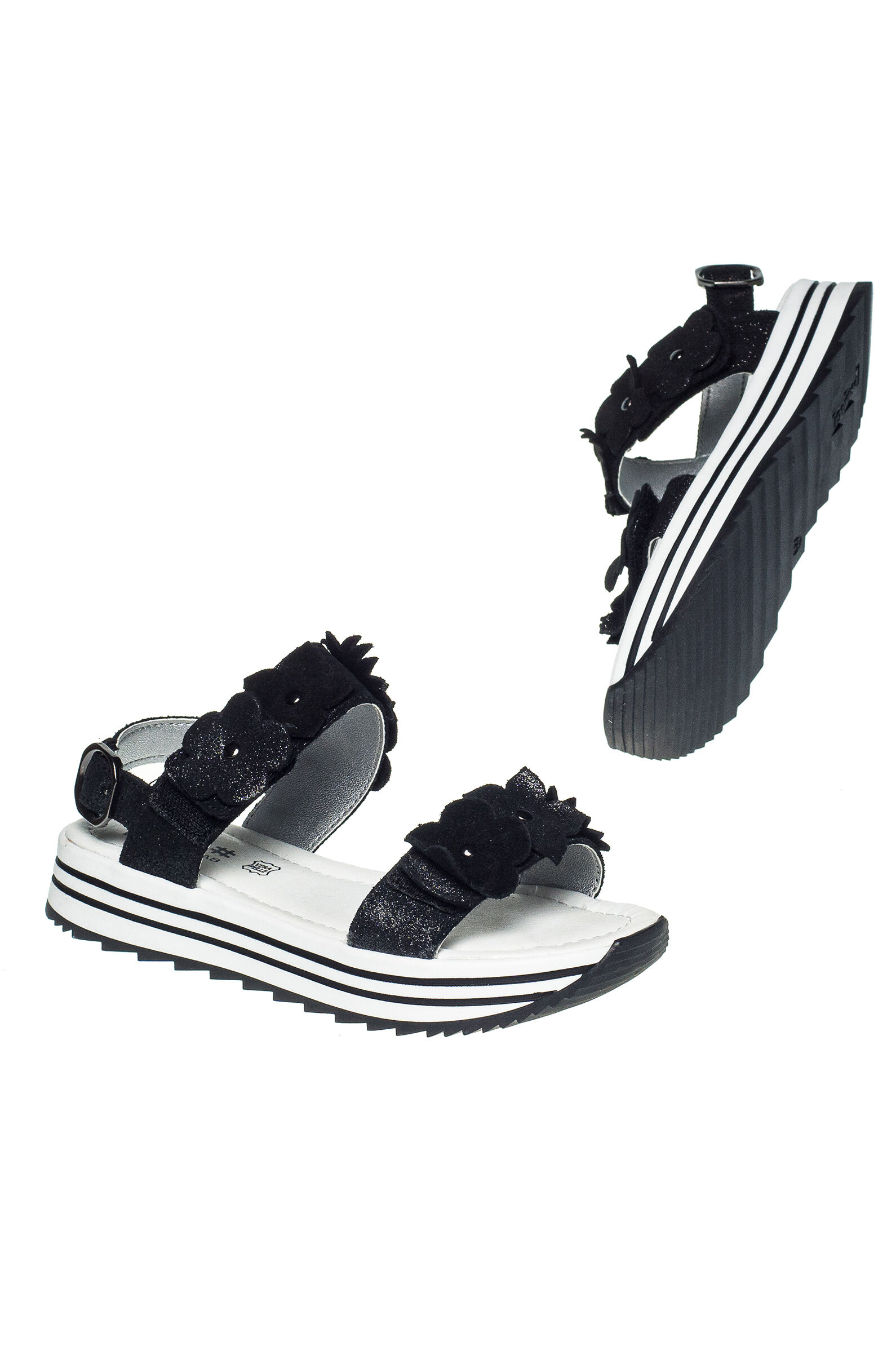 Сандалии дев. АРТ.7434022,чер,н.к/н.к-и.к