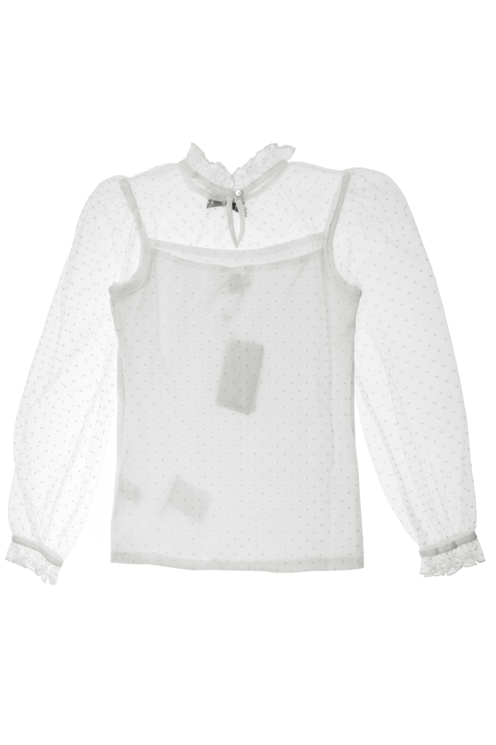 Блуза дев. АРТ.2303-522-СМФ,бел,па/хл-эл