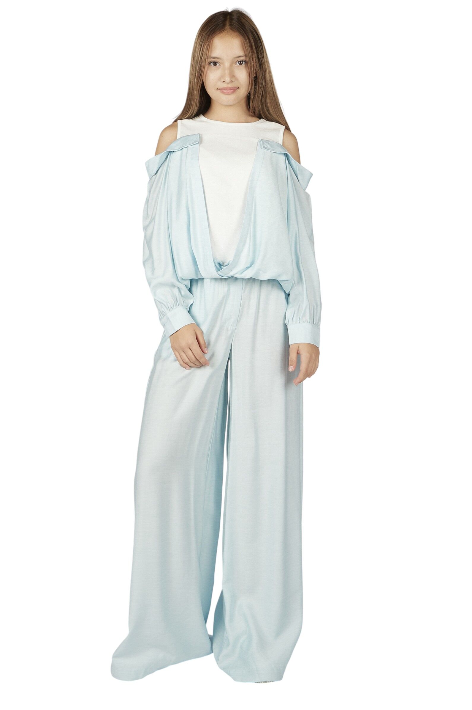 Блуза дев. АРТ.G-SH26089,гол,вис-шер