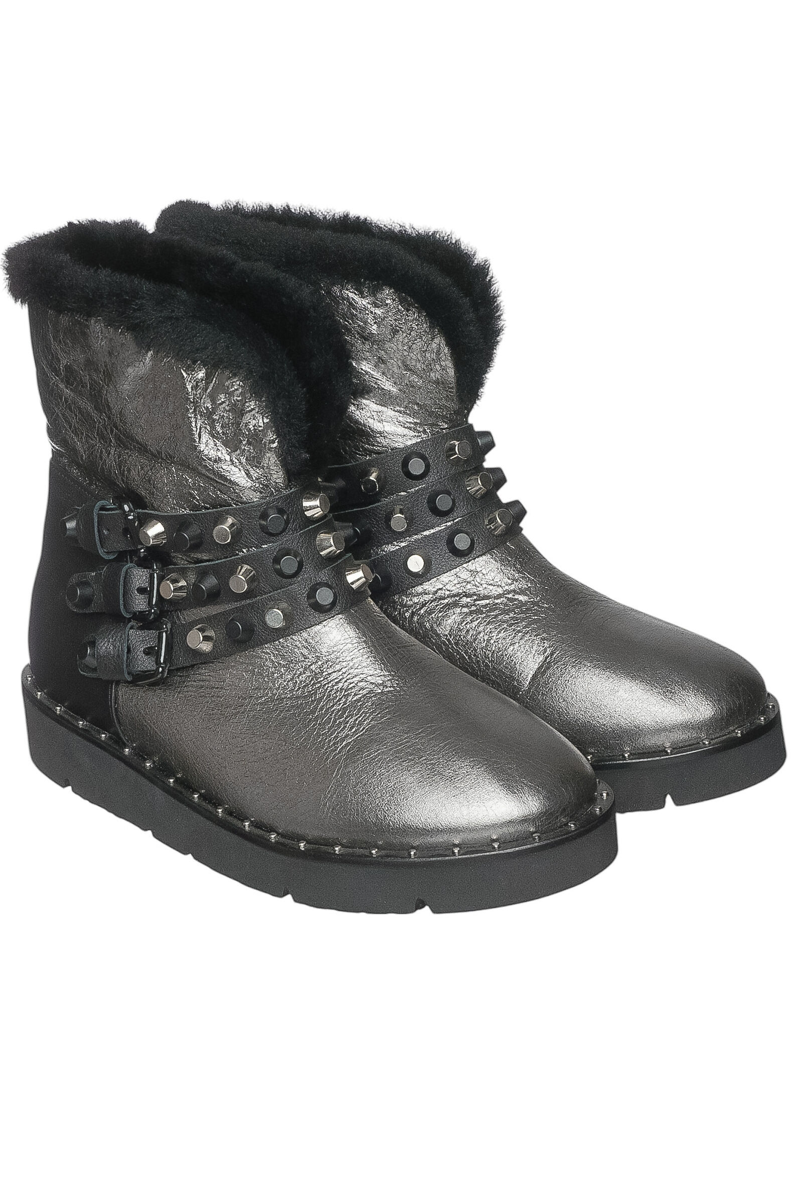 Ботинки жен. АРТ. 319-961, сереб,н.к/н.мех