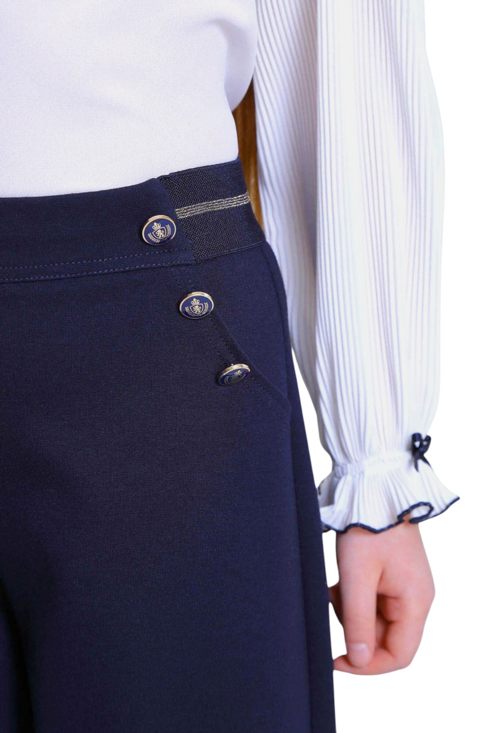 Брюки дев. АРТ.2280/1-525/524,син,вис-пэ-эл