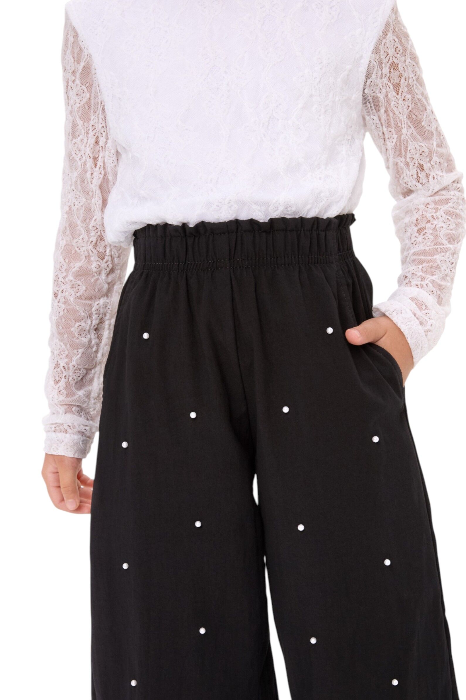 Брюки дев. АРТ.261063,чер,хл