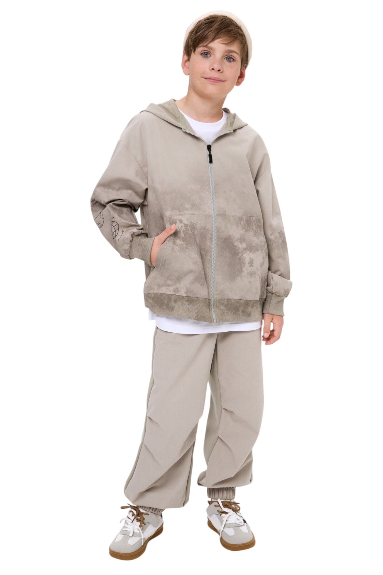 Брюки мал. АРТ.261148,беж,хл-тенсель-эл