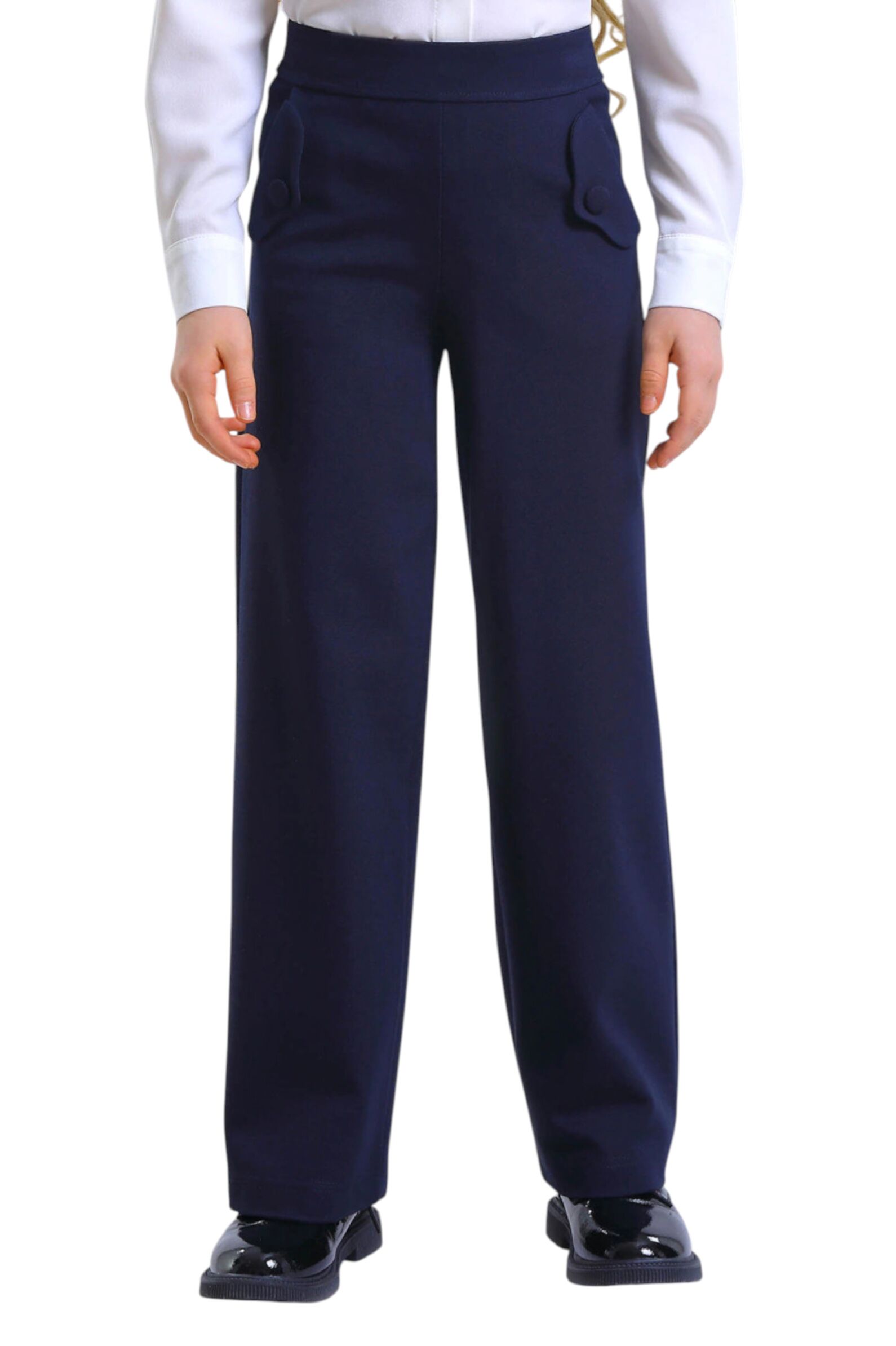 Брюки дев. АРТ.2868-525-ТВК-340,син,вис-пэ-эл