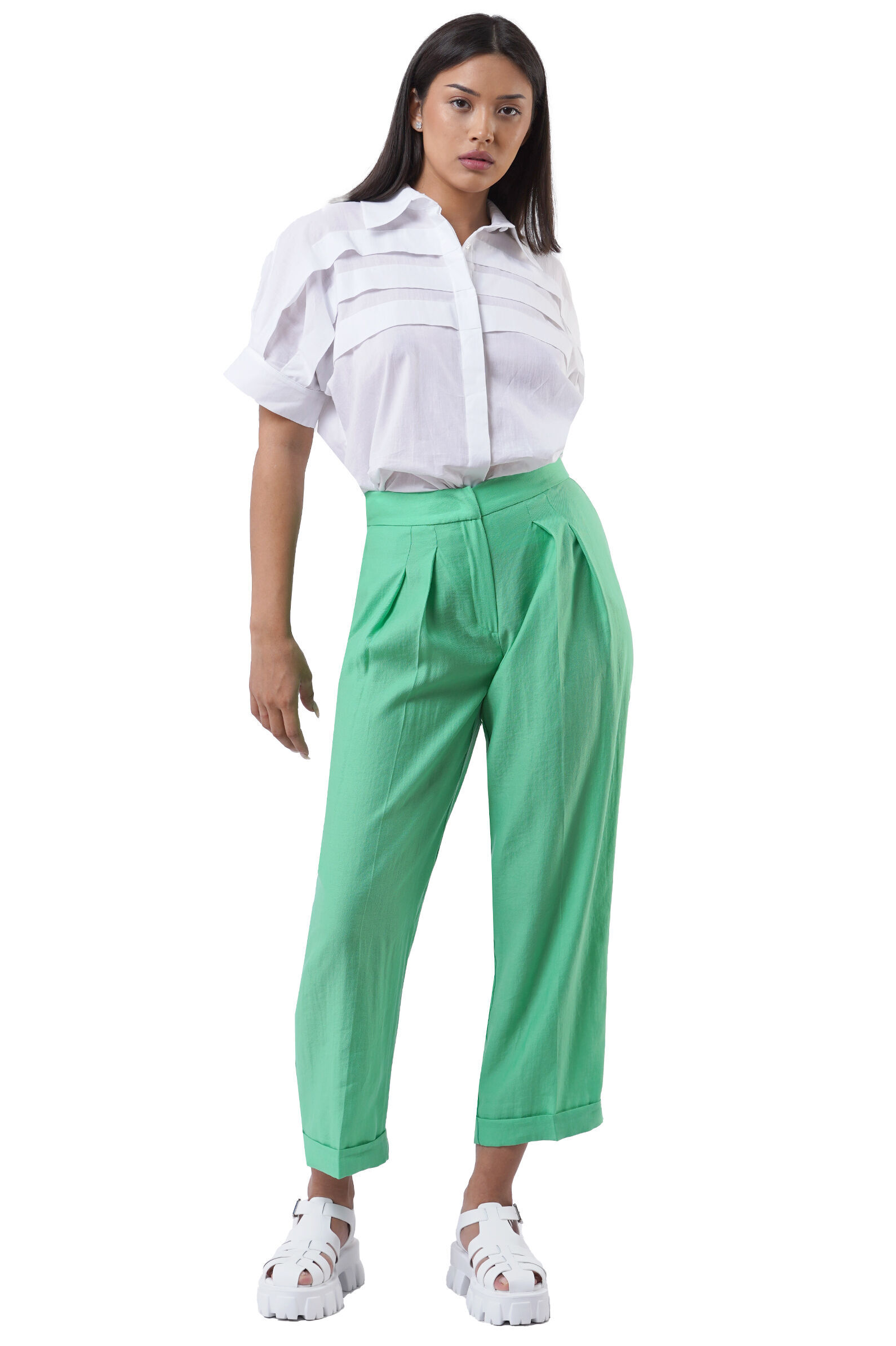 Брюки жен. АРТ.30279,зел,хл-пэ