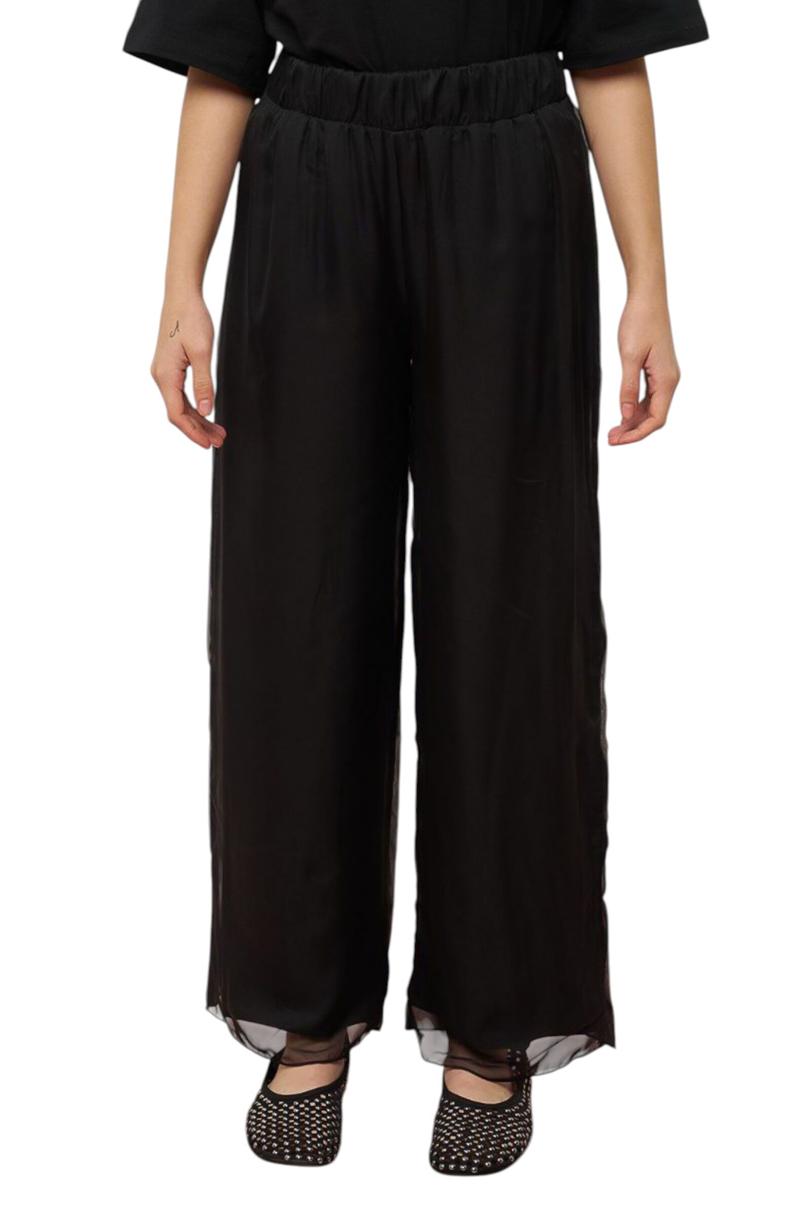 Брюки дев. АРТ.7940,чер,хл-лайкра