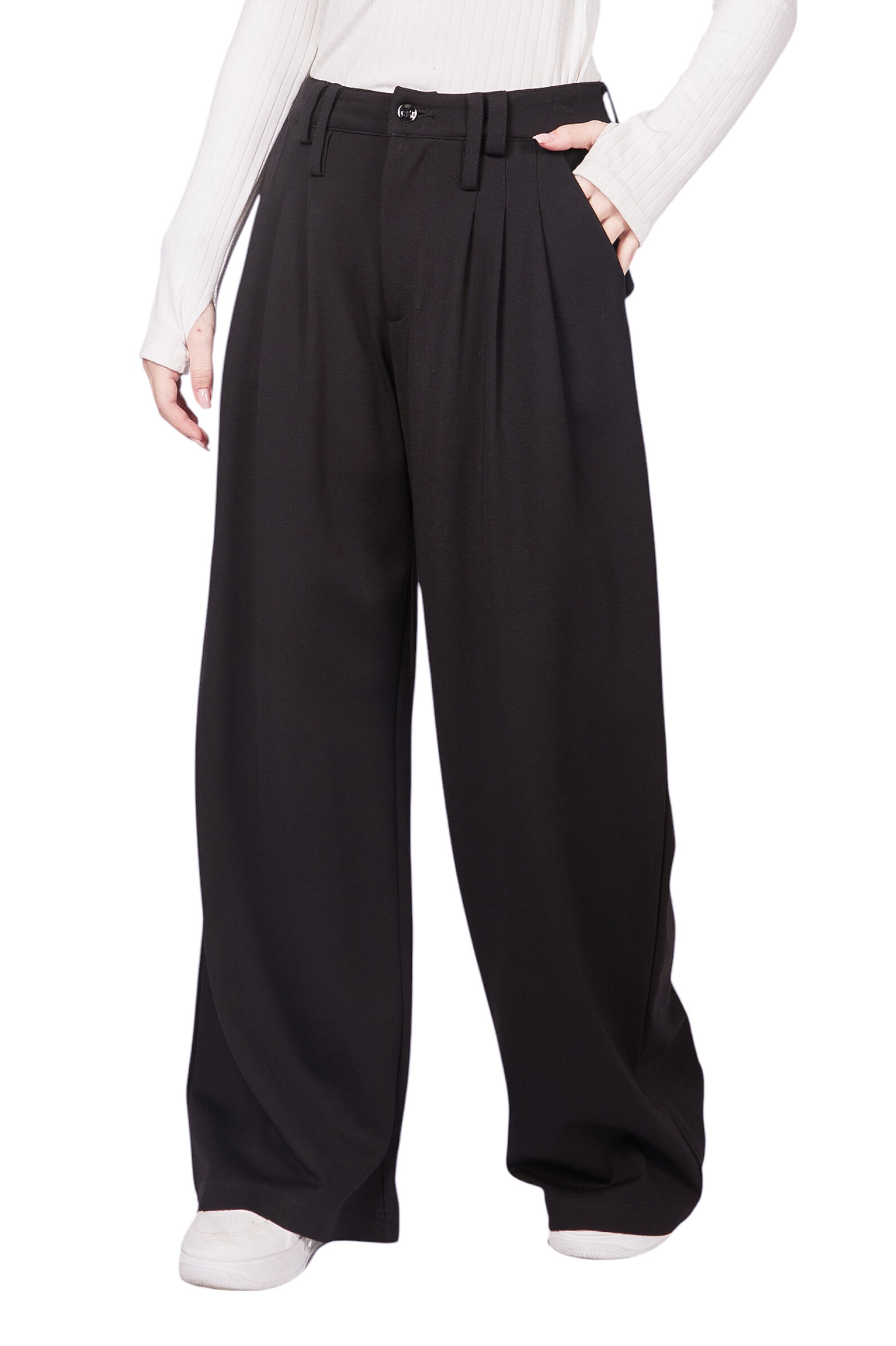 Брюки дев. АРТ.G-TR25382,чер,вис-па-эл