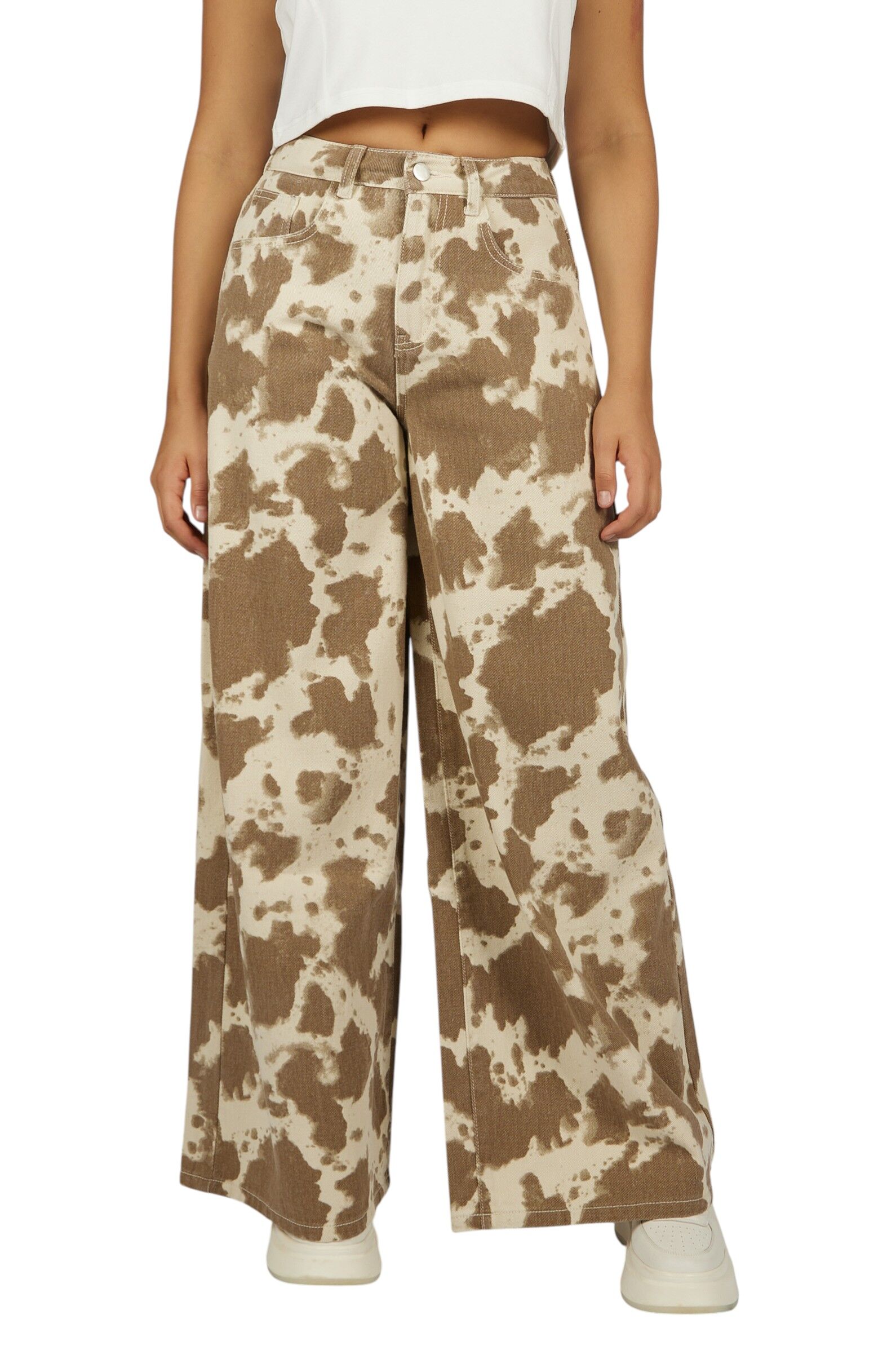 Джинсы дев. АРТ.G-JN26078,беж-кор,хл