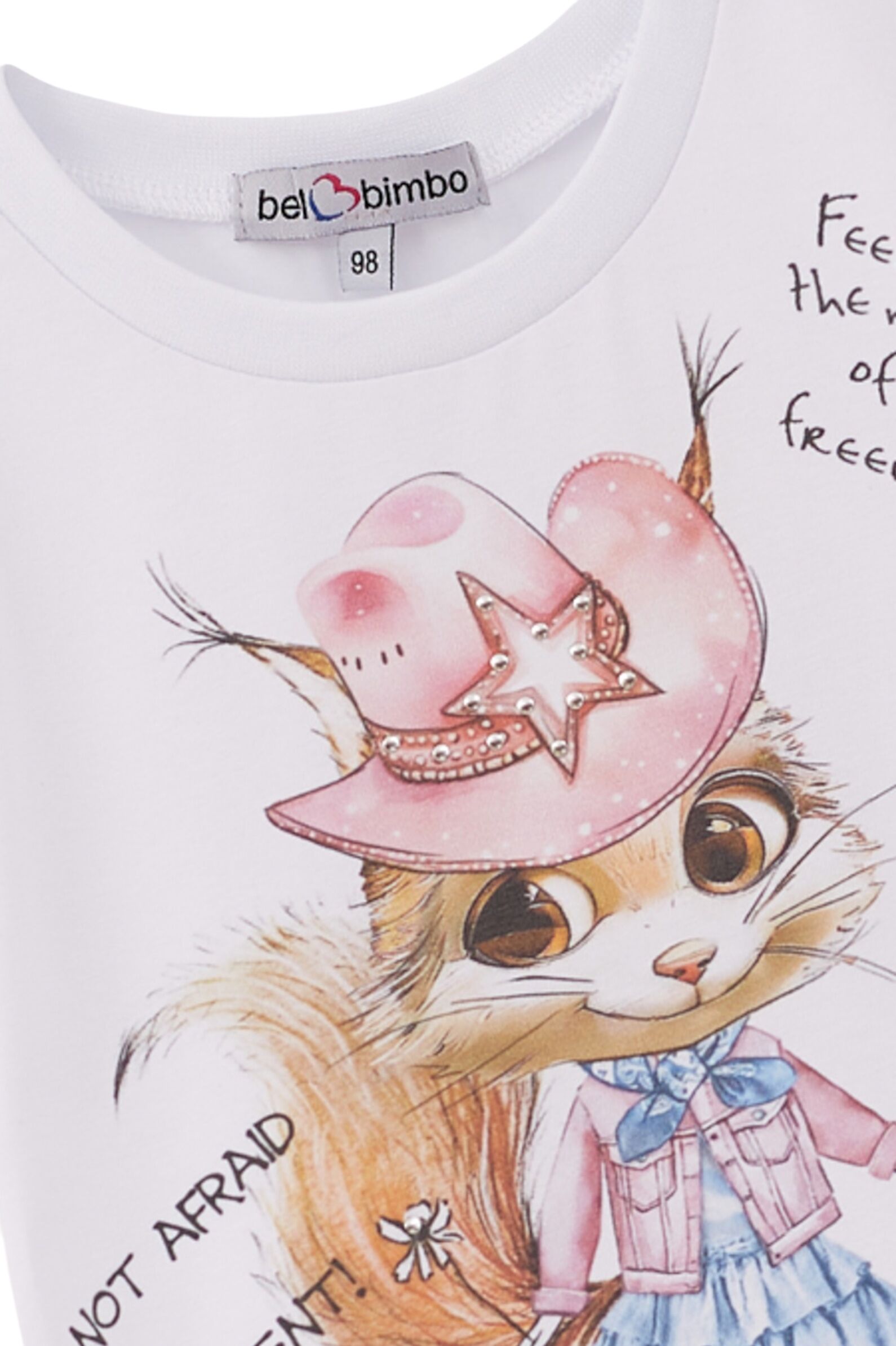 Футболка дев. АРТ.250002,бел-мул,хл-эл