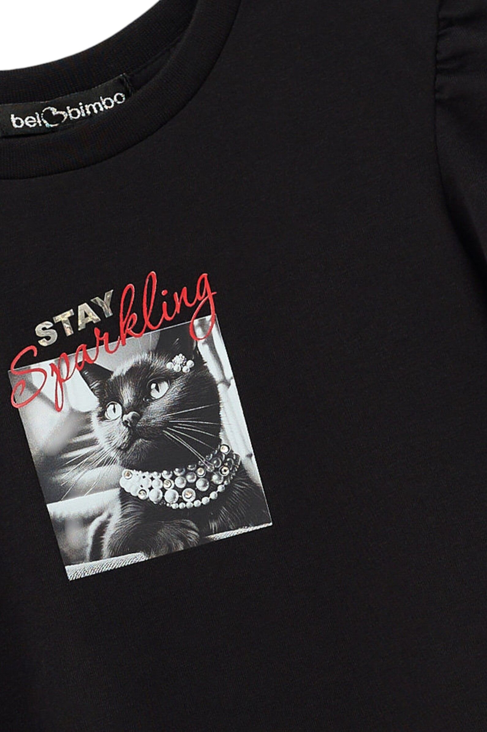 Футболка дев. АРТ.252200,чер,хл-эл