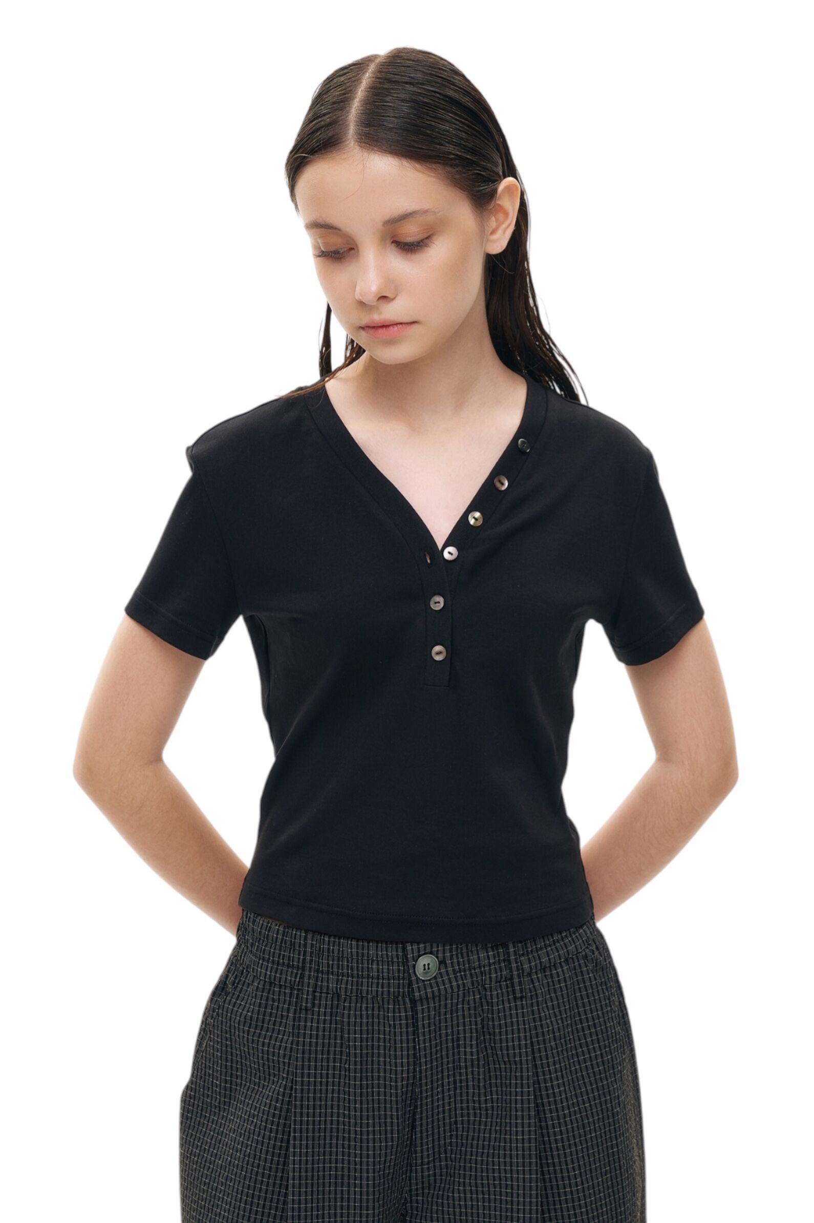 Футболка дев. АРТ.AA235046,чер,хл-эл