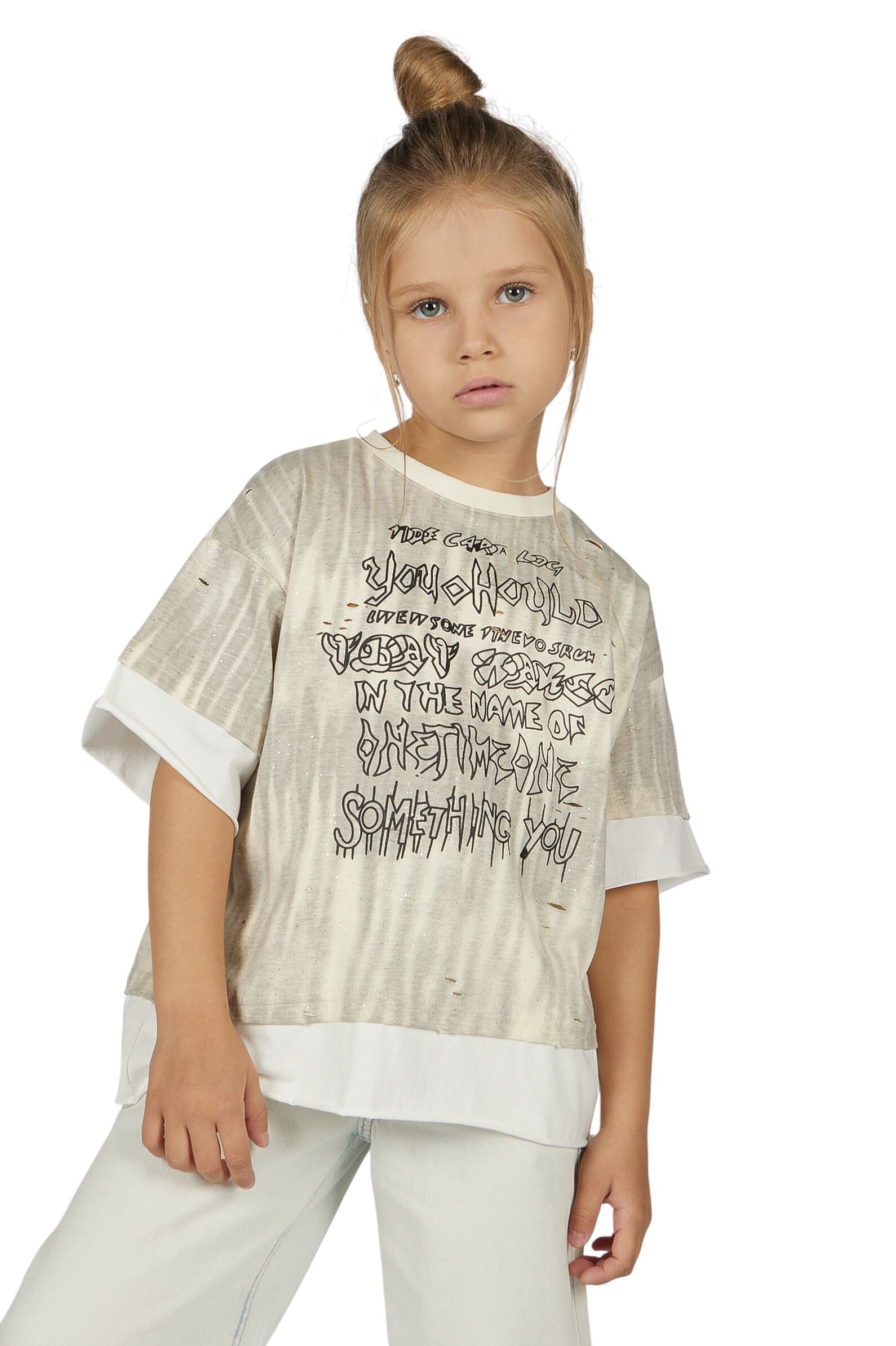 Футболка АРТ.G-TS26057,беж,хл-эл