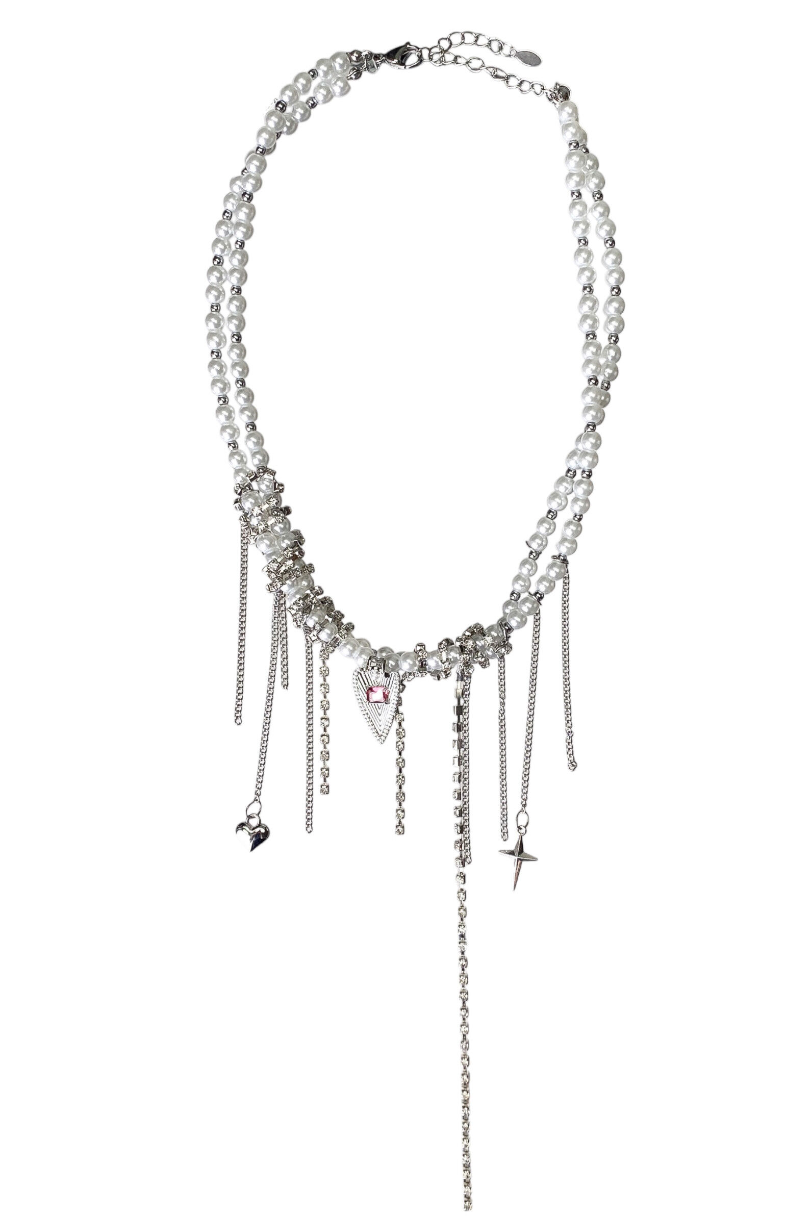 Колье АРТ.K/2025/44,бел-сереб