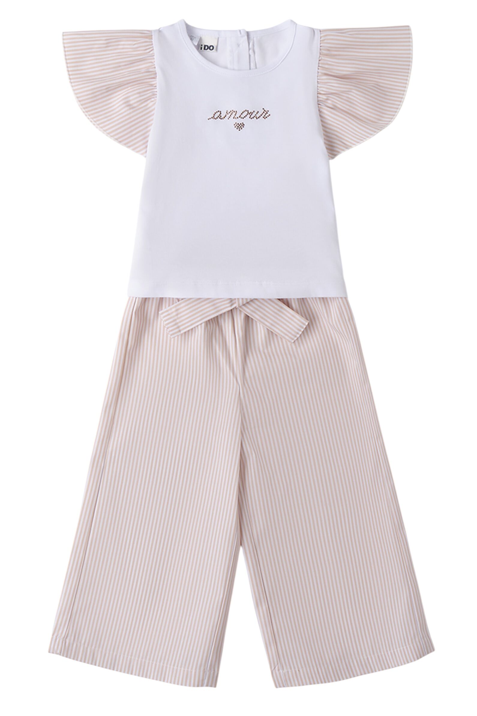 Костюм дев. АРТ.4.B308.00,беж-бел,хл-пэ