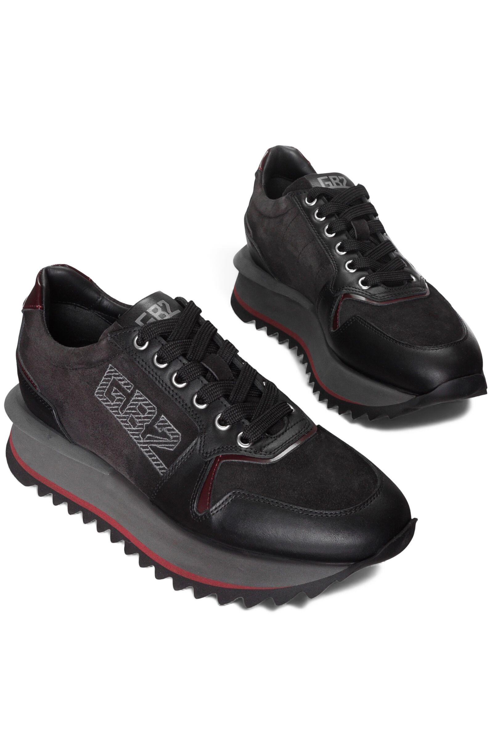 Кроссовки муж. АРТ.48514-B,чер-бордо,н.к-з/н.к