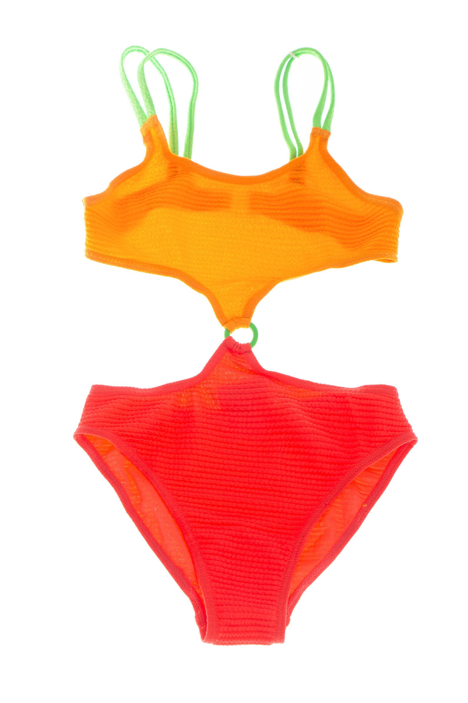 Купальник дев. АРТ.828110,оранж-крас,пэ-эл