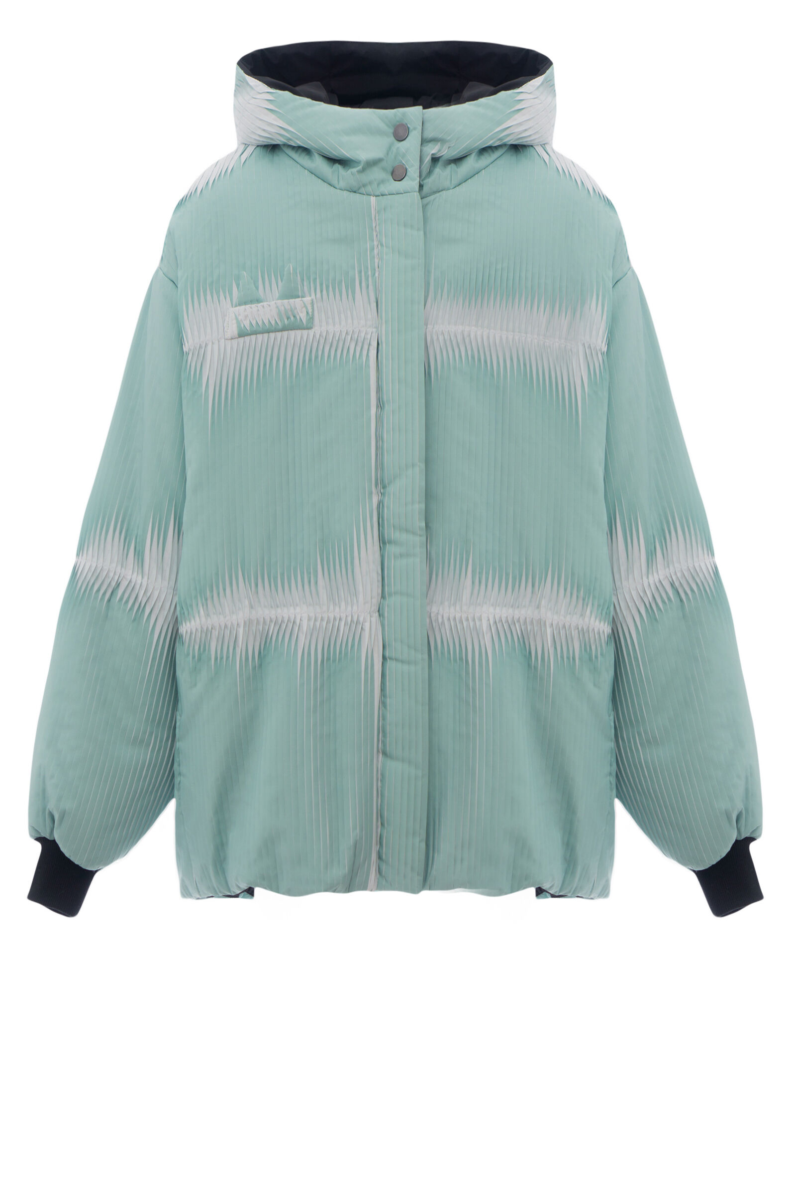 Куртка дев. АРТ.PLY,зел-бел,полиэф/аляска