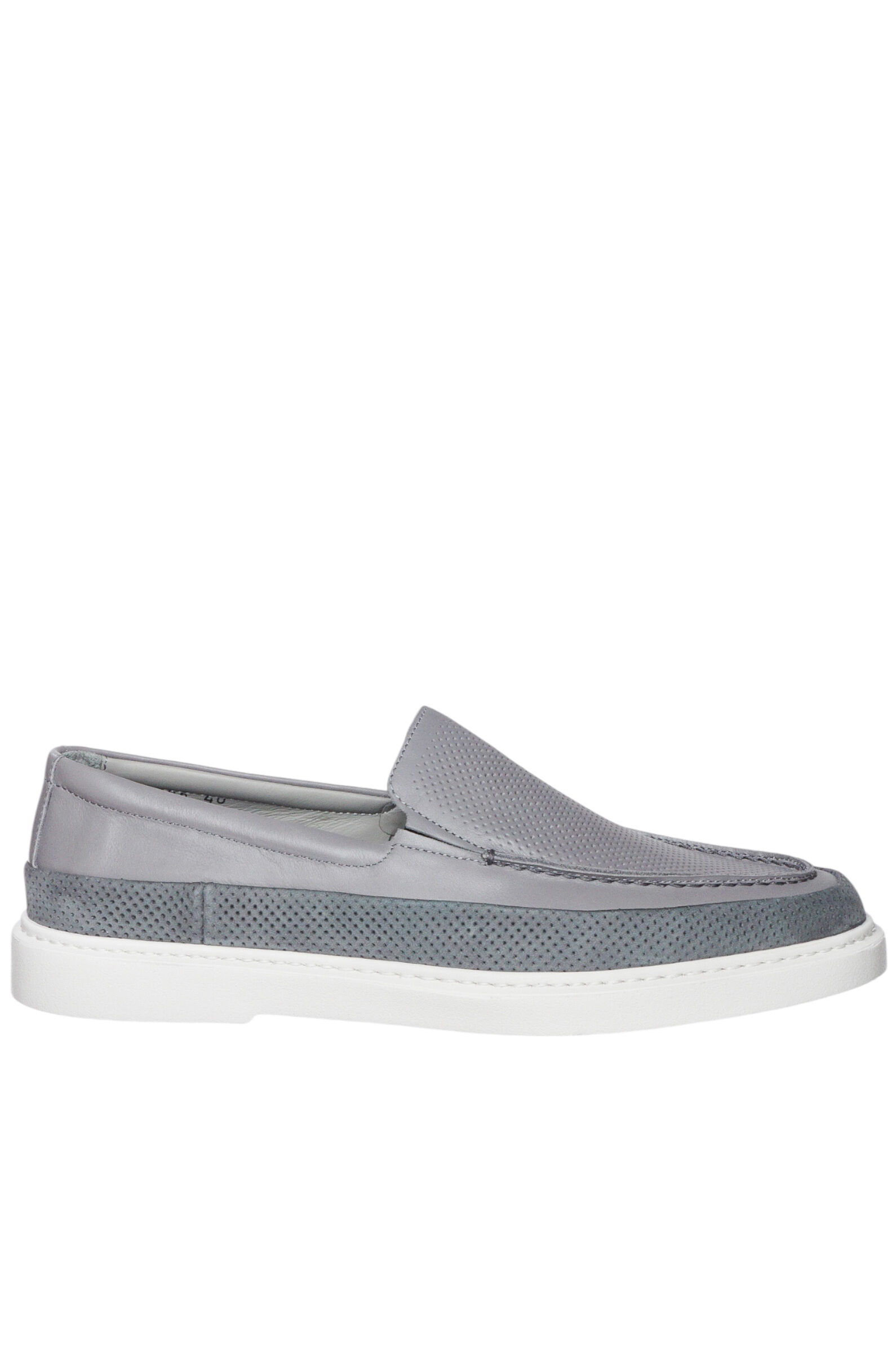 Лоферы муж. АРТ.82606,сер,н.к-з/н.к