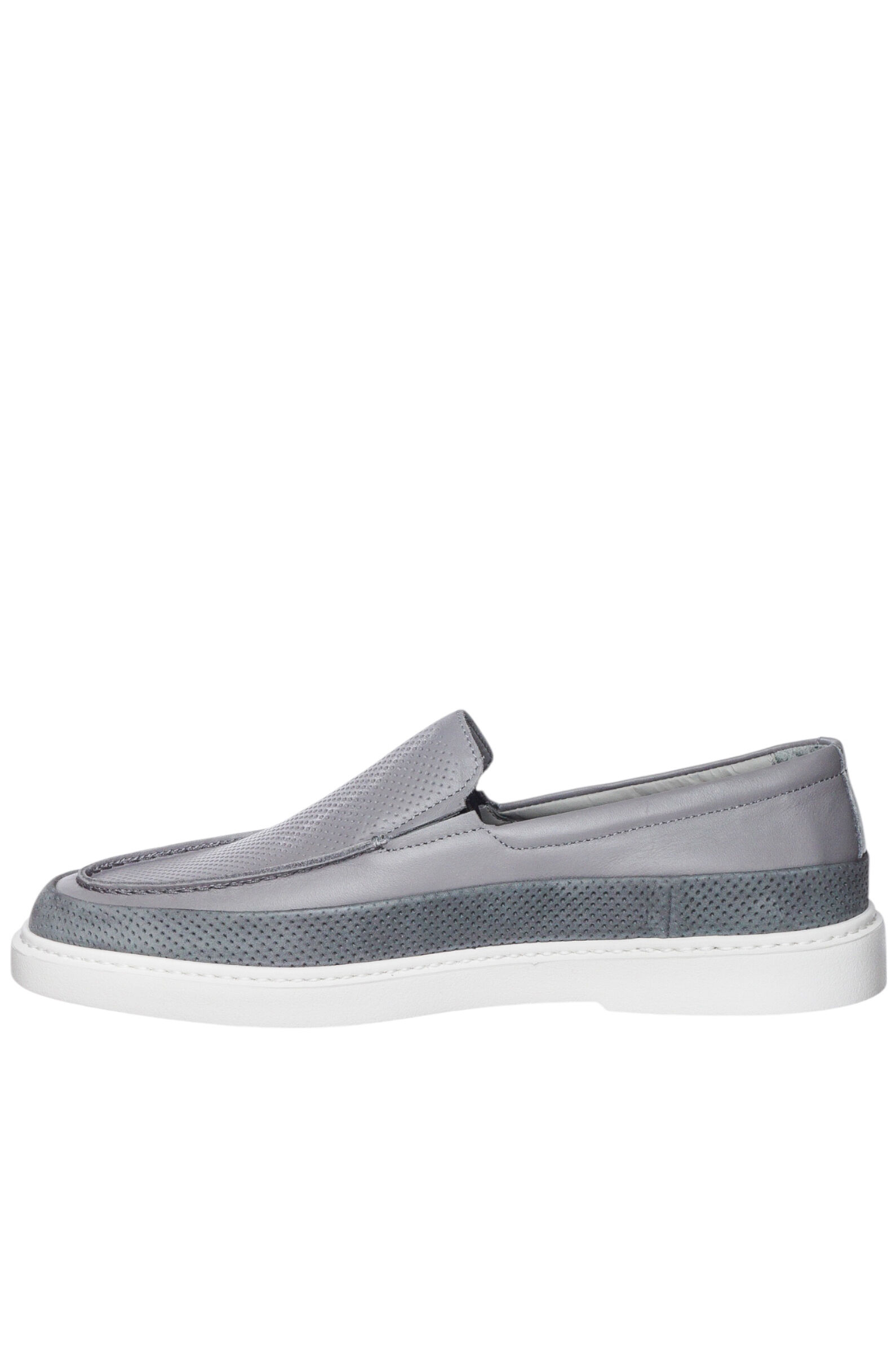 Лоферы муж. АРТ.82606,сер,н.к-з/н.к