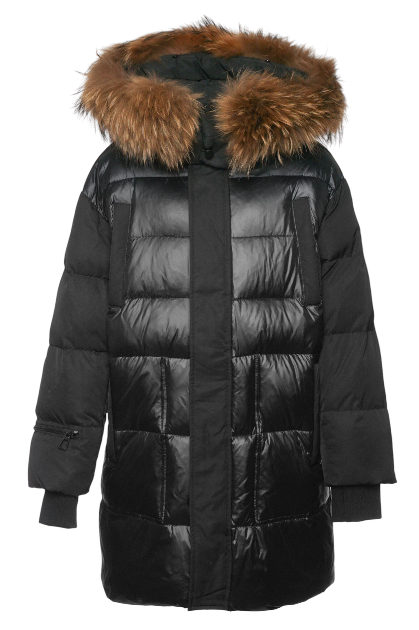 Пальто мал. АРТ.506S,чер,нейл/пэ/биопух