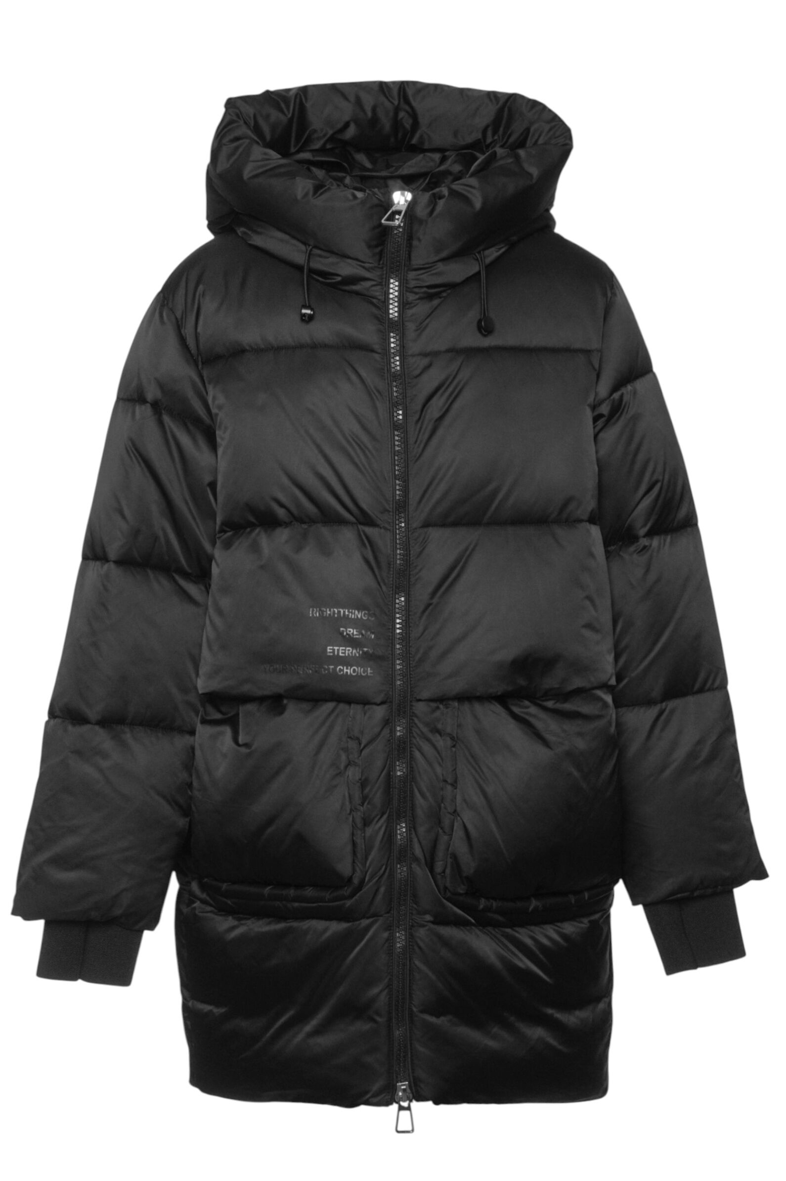 Пальто дев. АРТ.513BS,чер,нейл/пэ/биопух