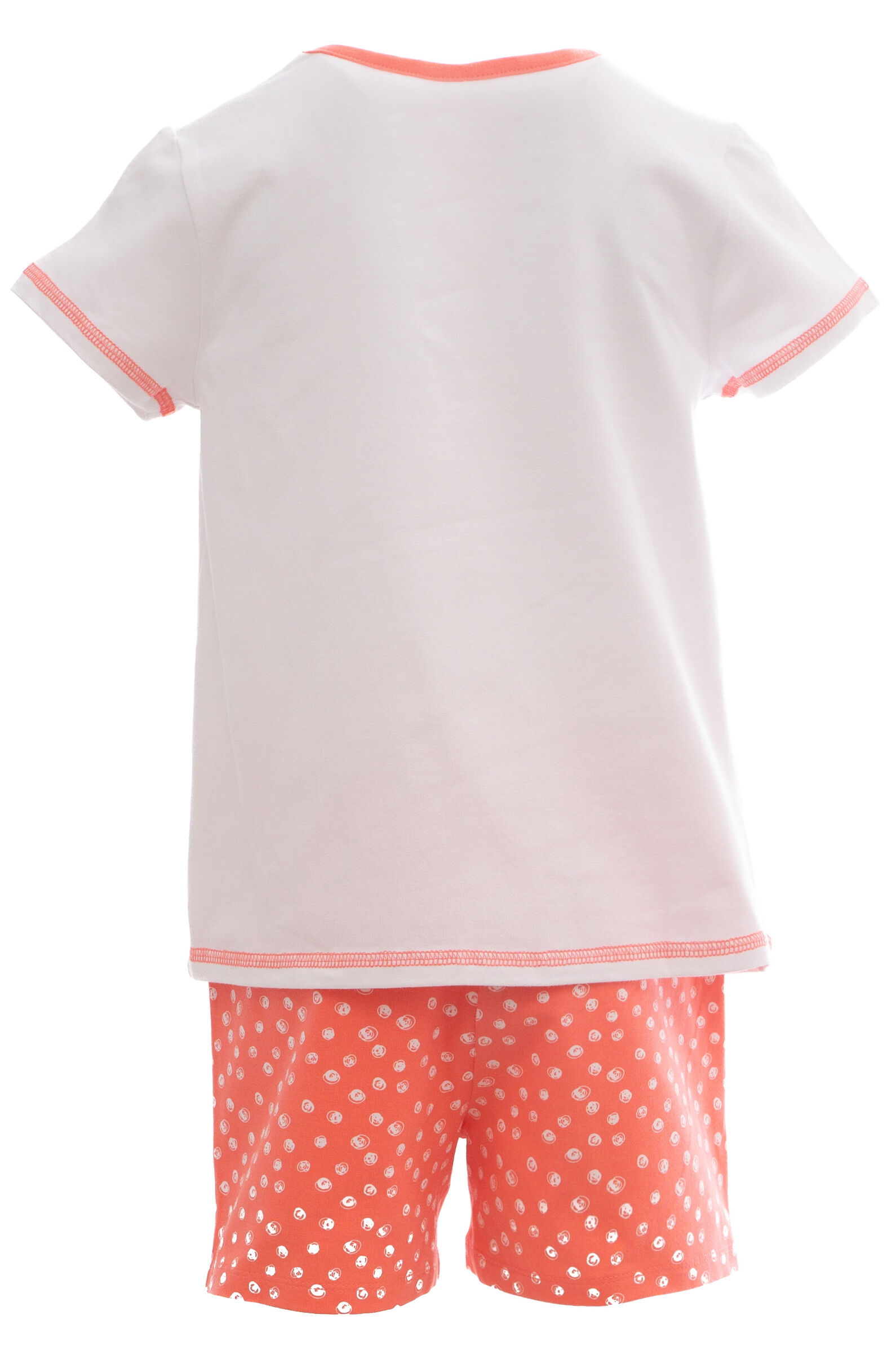 Пижама дев. АРТ.928010,бел-корал,хл-эл