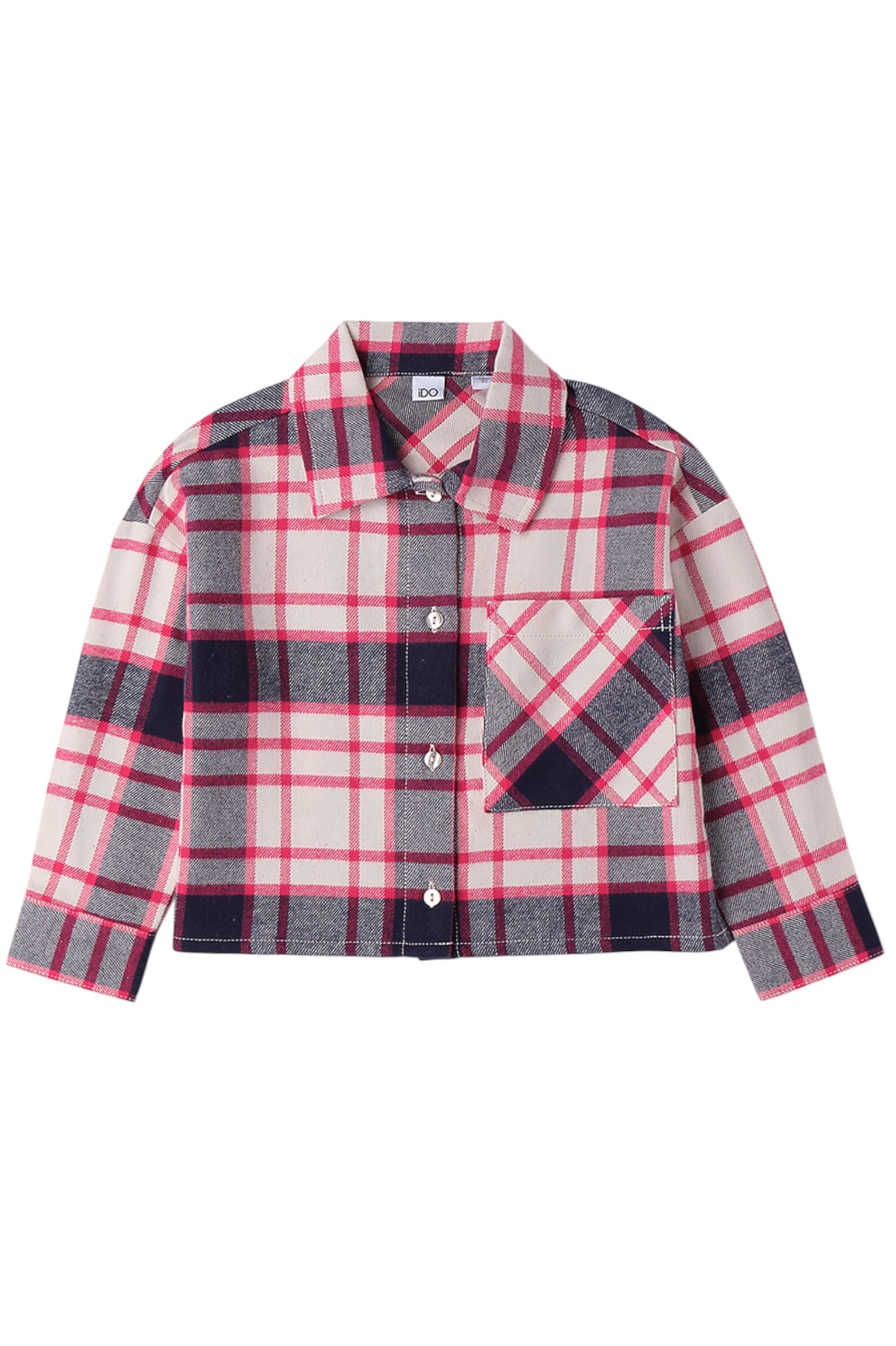 Рубашка дев. АРТ.4.F350.00,роз-сер,хл