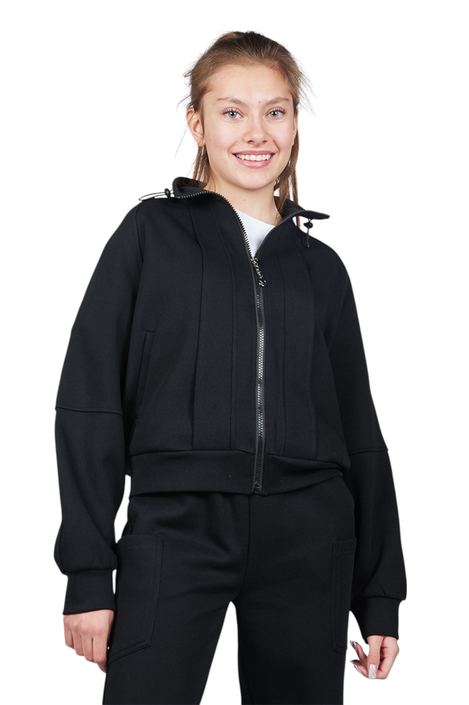 Толстовка дев. АРТ.G-HDZ25339,чер,хл-пэ