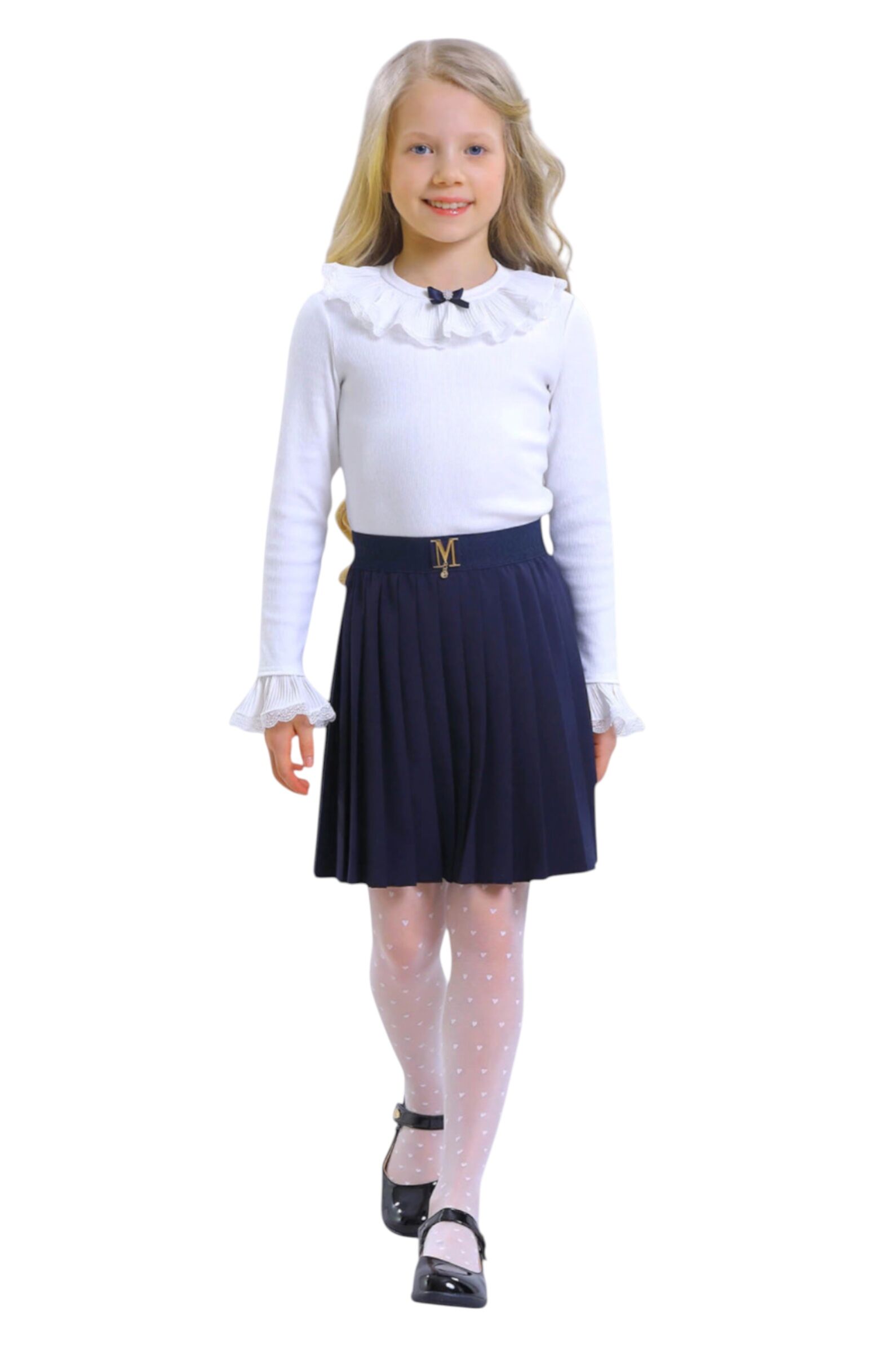 Юбка дев. АРТ.2564-525-ВВОК,син,пэ-вис-эл