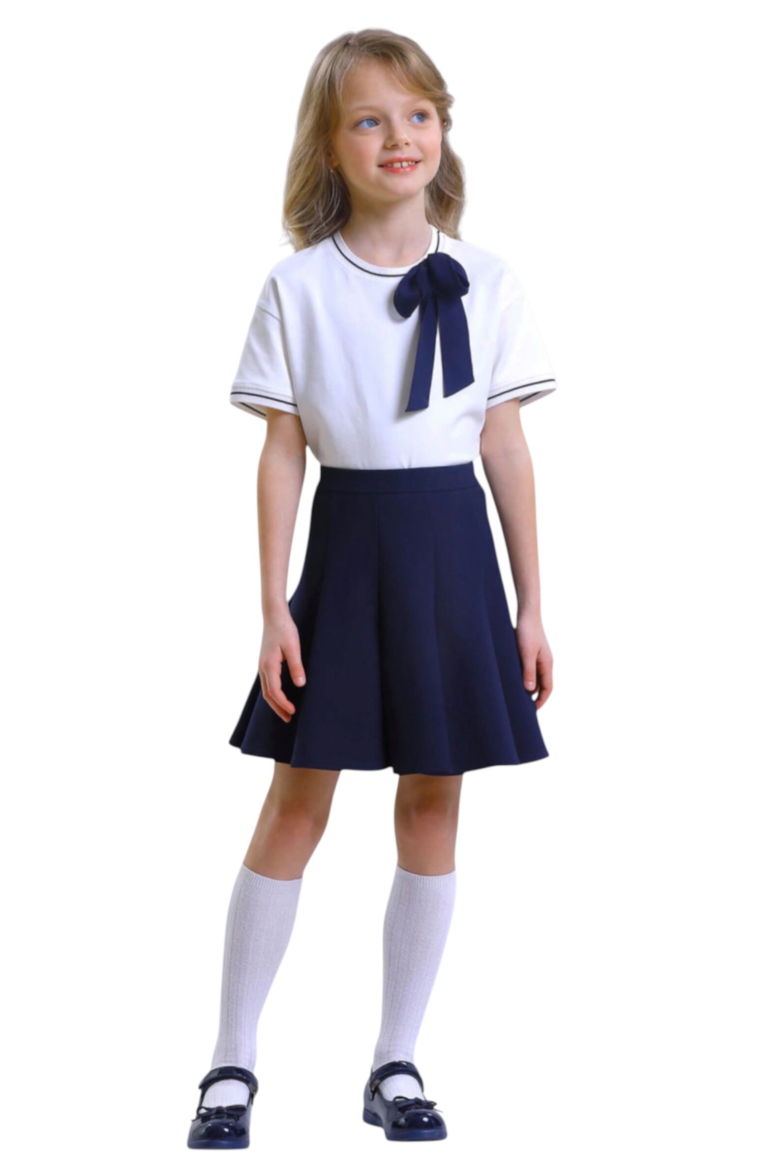 Юбка дев. АРТ.2889-525-ТВК-340,син,вис-пэ-эл