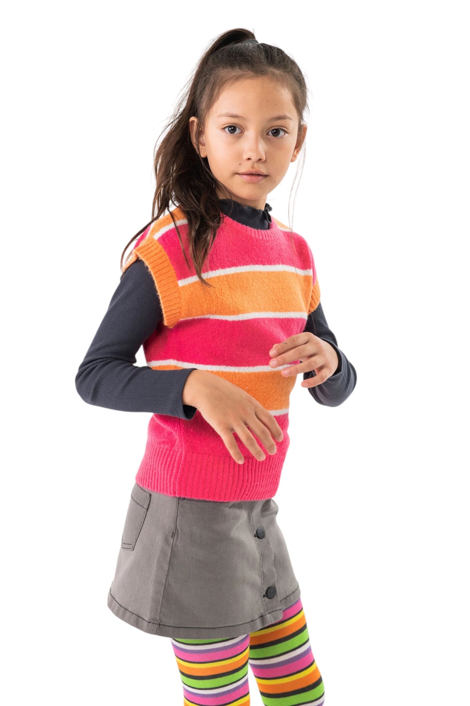 Юбка дев. АРТ.419228,сер,хл-пэ-эл