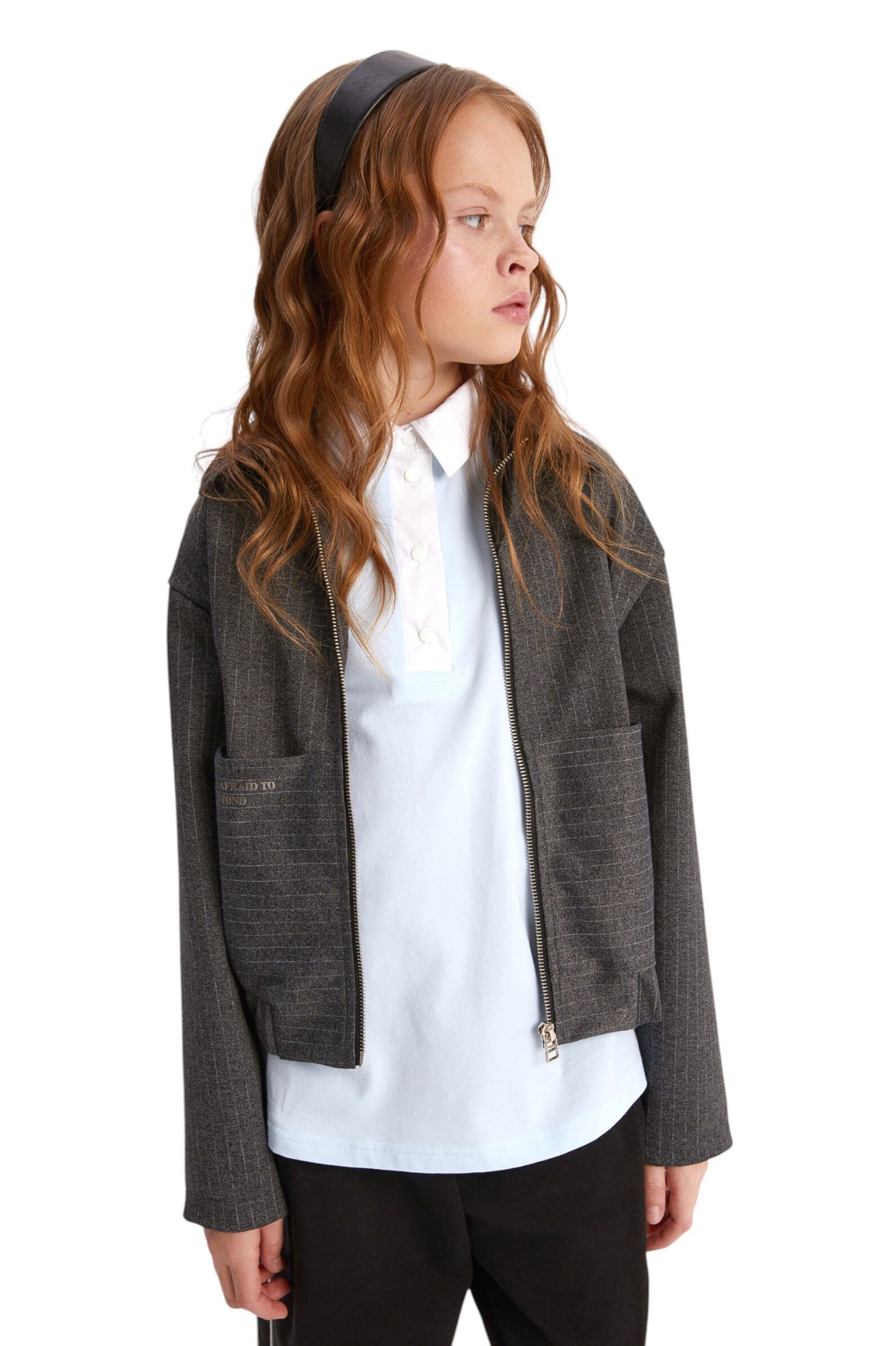 Жакет дев. АРТ.252114,сер,пэ-виск-эл